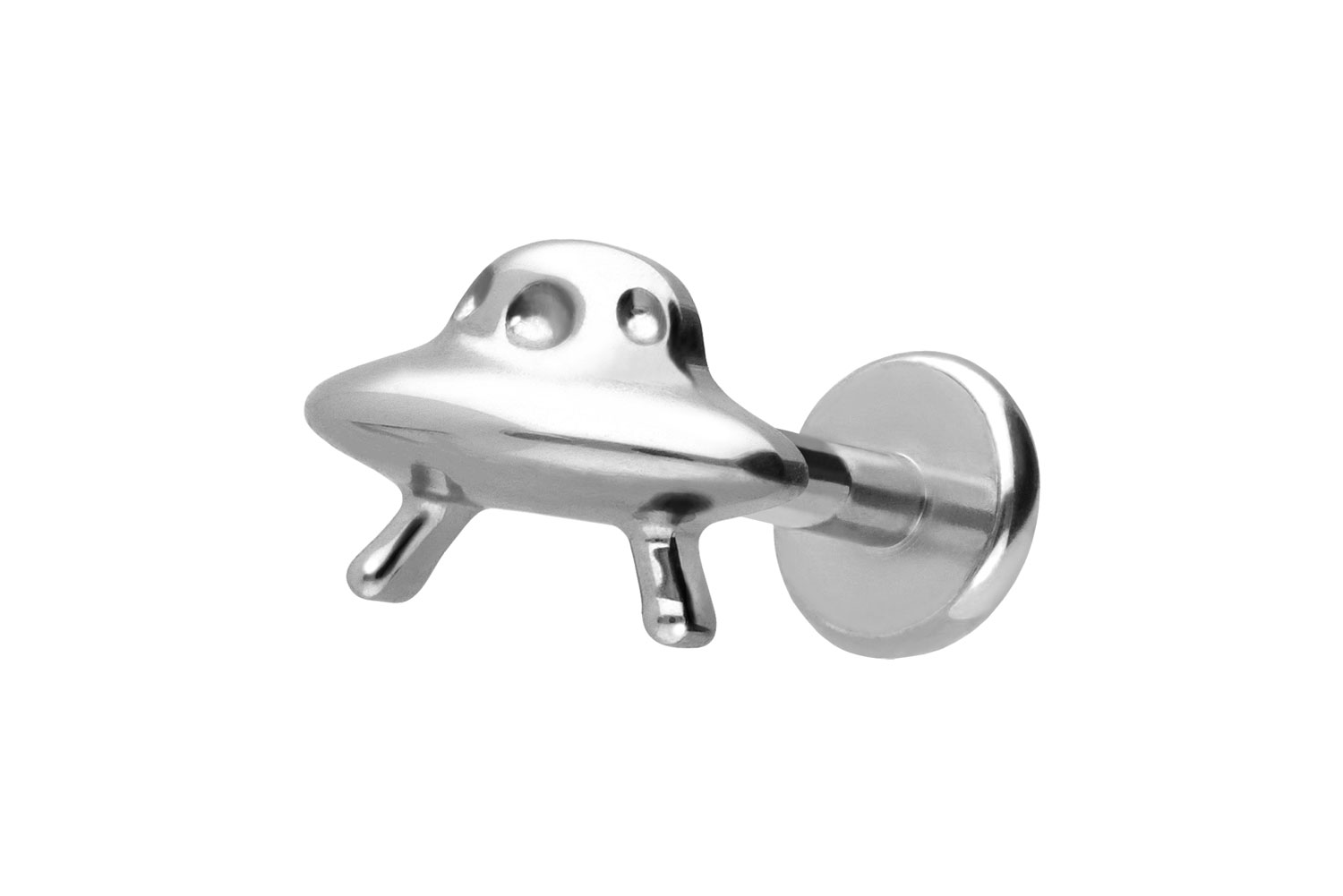 Titan Labret Piercing mit Push Fit UFO